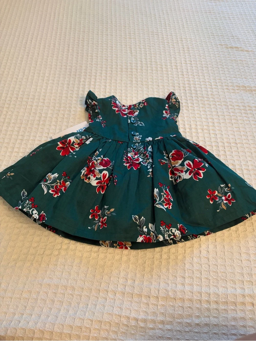Carter's Girl’s Teal Floral Dress With Solid Matching Bottoms Size 3 Month NWT